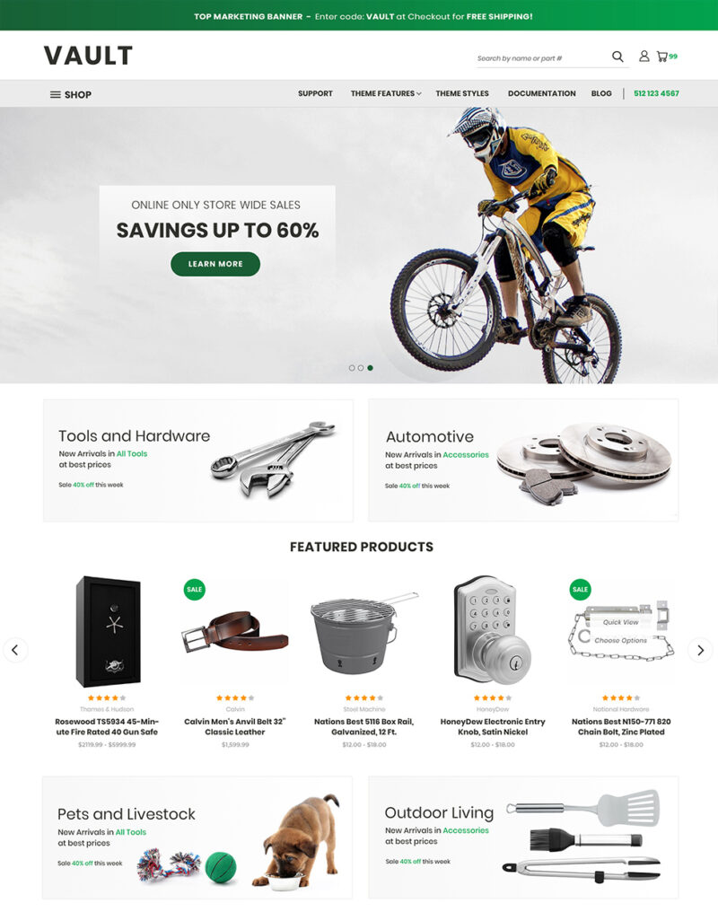 Vault Natural Landing Page